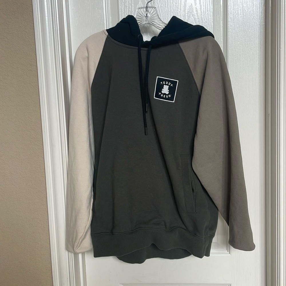 Teddy Fresh color block hoodie size medium